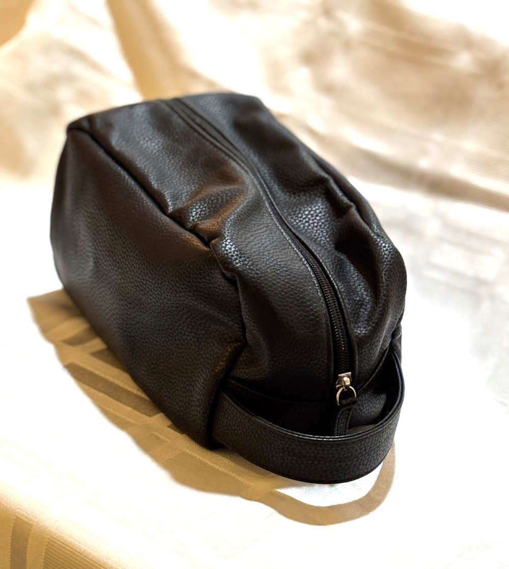 Sephora Black Grooming Kit Leatherette Pouch For Cosmetic Toiletry Bag Travel